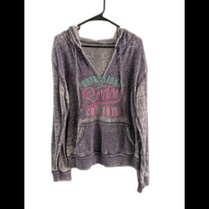 PRCA Purple Burnout Hoodie Embroidered Embellished Graphics Size Large Y2K